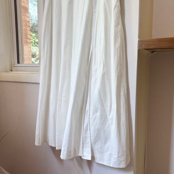NWT Reformation Isadora Dress Midi Short Sleeve V Neck Slit Cotton White 12 - Picture 5 of 14